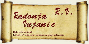 Radonja Vujanić vizit kartica